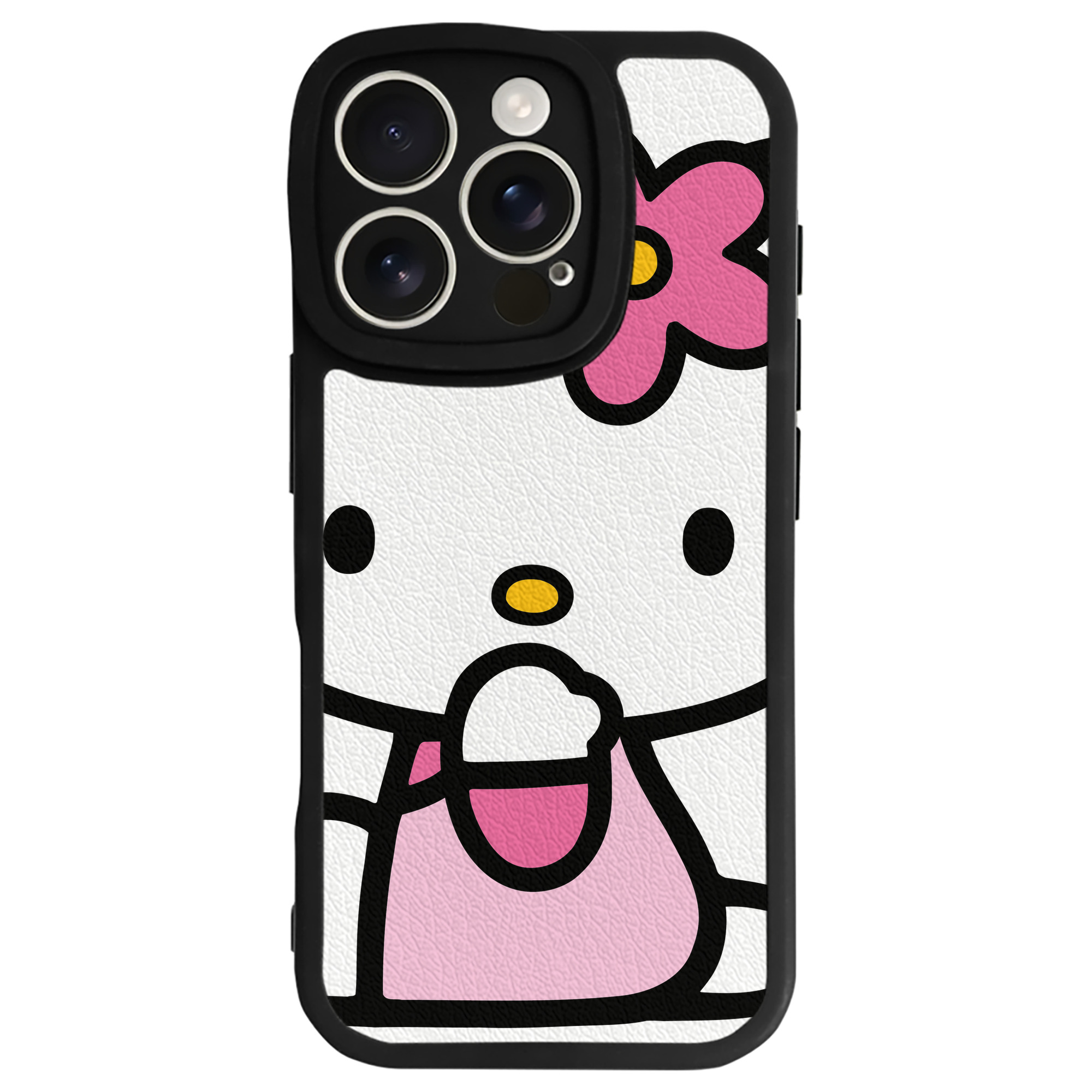 （画像用） Hello Kitty ハローキティ 【iPhone 16シリーズ対応】シリコンスマホケース（レザー調） 材質：シリコン